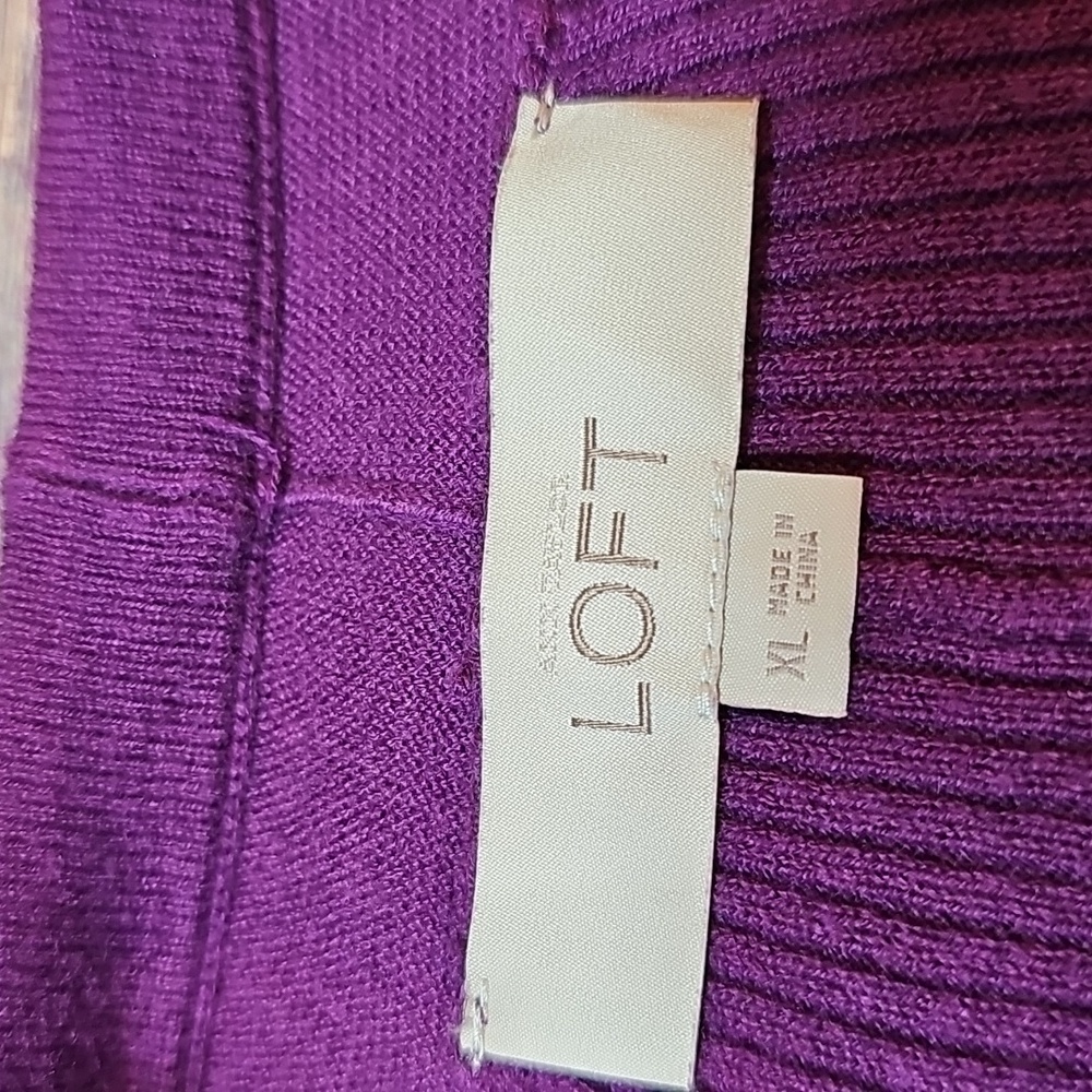 LOFT VIOLET PURPLE BOLERO STYLE OPEN FRONT LIGHTWEIGHT CARDIGAN SWEATER - Picture 12 of 14